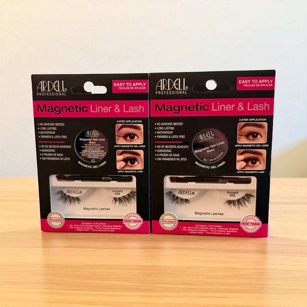 💎 x2 Ardell Magnetic Liquid Liner & Lash Black Gel Liner Accent 002 Bundle